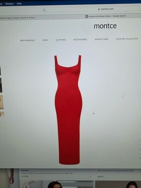 Montce Red Maxi Bodycon Dress
